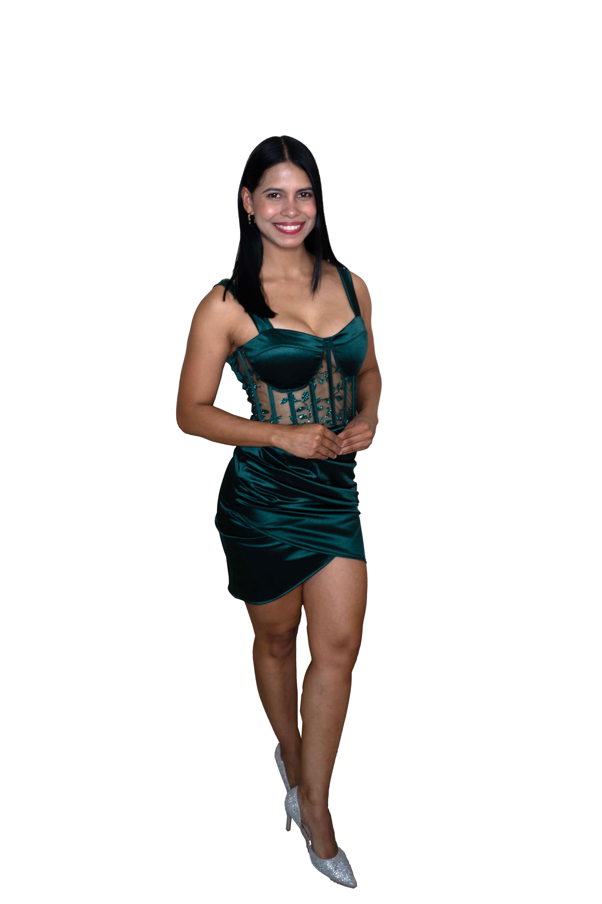 Vestido Corto Verde Esmeralda Elegancia Nocturna